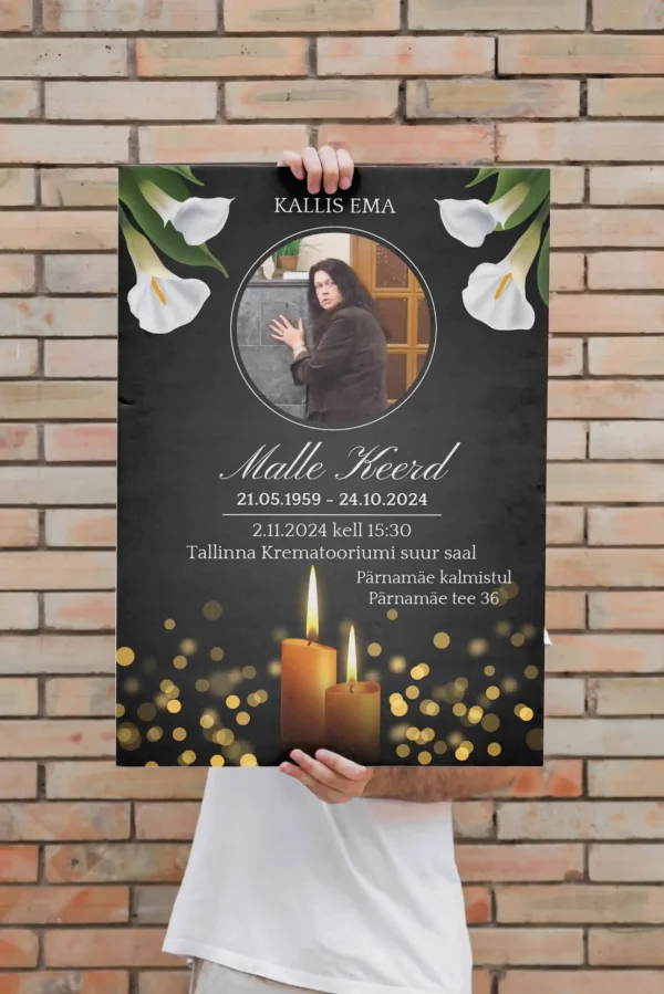 Keerdus Disainistuudio, plakatid, kuulutsed, surmakuultused - Ema surmakuulutus